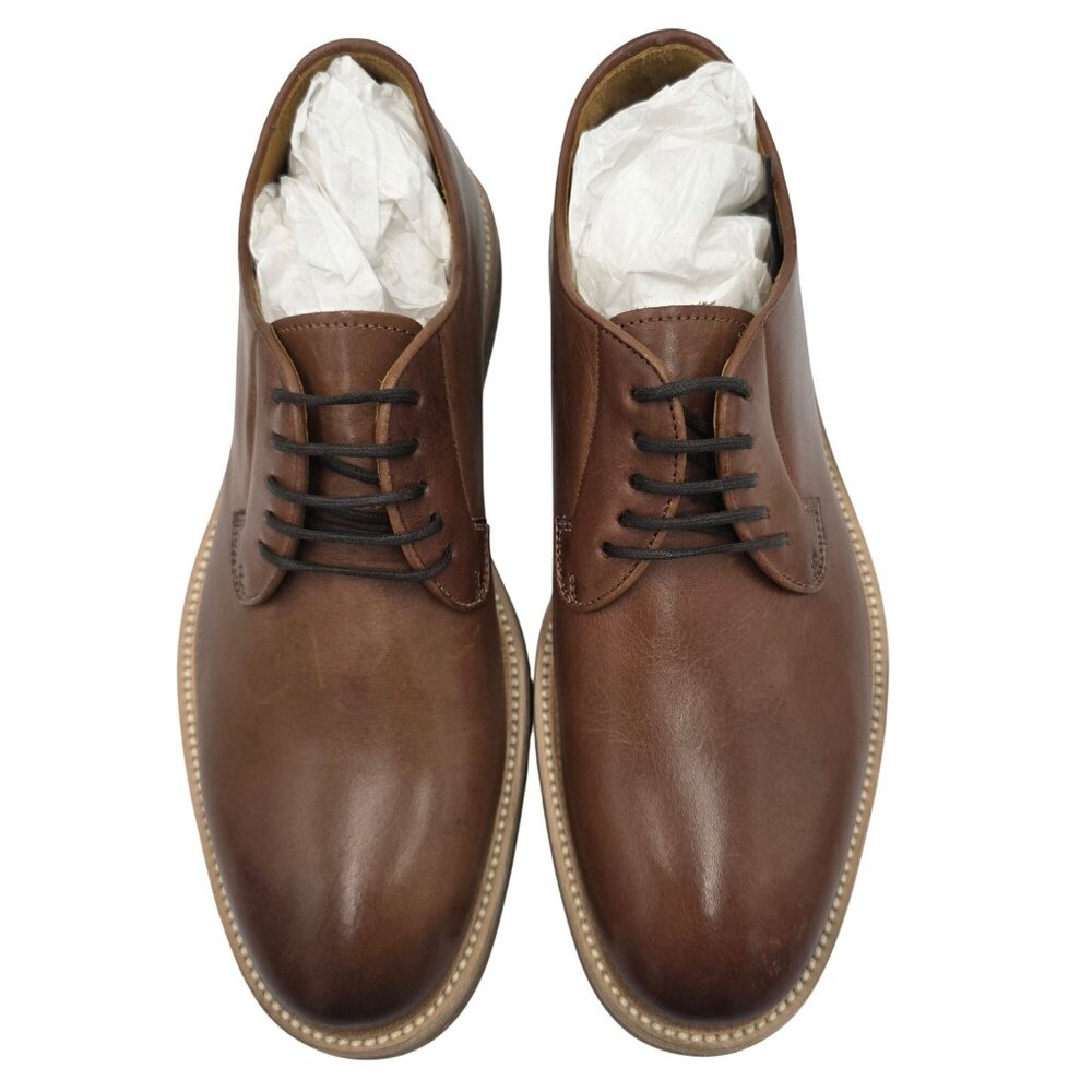 NEW Barneys New York 7656 Maine Burnished Brown Leather Derby Men 8.5 Dress Shoe - Picture 12 of 16